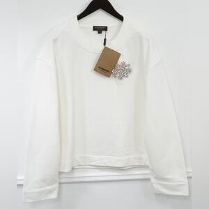 Burberry White Crewneck Sweatshirt